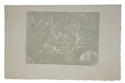 Lot 2 - LILIAN WHITEHEAD (1894-1959) - BATHERS IN FOREST - WOOD ENGRAVING ON PAPER