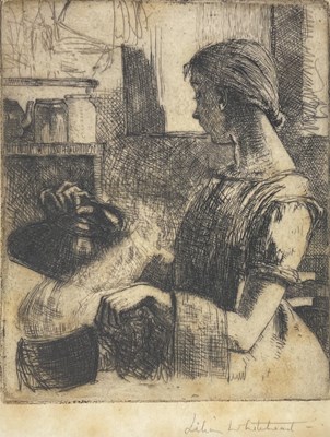 Lot 6 - LILIAN WHITEHEAD (1894-1959) - THE KITCHEN MAID - ETCHING ON PAPER