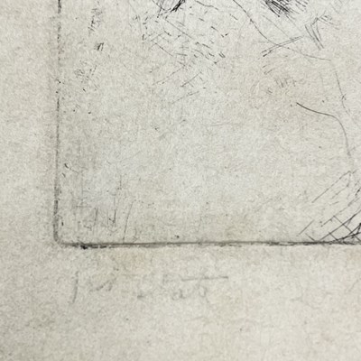 Lot 10 - LILIAN WHITEHEAD (1894-1959) - ELDER LADY READING, 1919 - ETCHING ON LIGHTWEIGHT PAPER