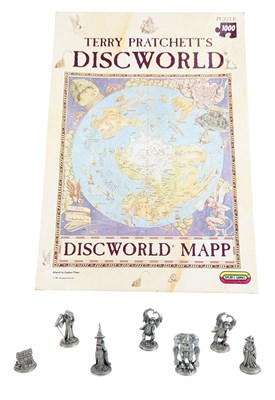 Lot 621 - DISCWORLD - CLARECRAFT PEWTER FIGURES & MAPP JIGSAW PUZZLE