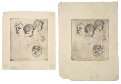 Lot 14 - LILIAN WHITEHEAD (1894-1959) - PORTRAIT STUDIES - TWO ETCHINGS ON PAPER