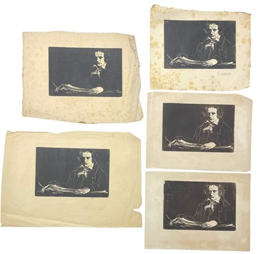 Lot 25 - LILIAN WHITEHEAD (1894-1959) - BEETHOVEN, C. 1923-1927 - 5 WOOD ENGRAVINGS ON PAPER