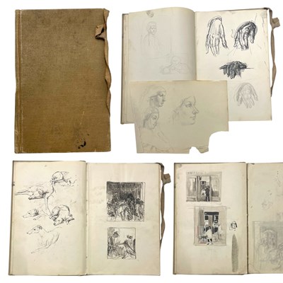 Lot 34 - LILIAN WHITEHEAD (1894-1959) - NOTEBOOK WITH LIFE DRAWING SKETCHES, CIRCA 1921