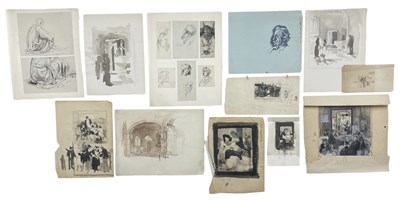 Lot 35 - LILIAN WHITEHEAD (1894-1959) - COLLECTION OF WASH & INK SKETCHES