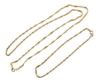 Lot 175 - 9CT ROPE TWIST CHAIN NECKLACE & BRACELET