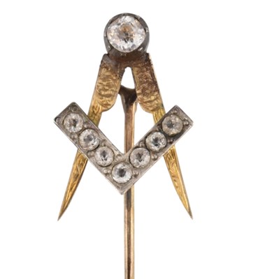 Lot 72 - GOLD SILVER & PASTE MASONIC STICK PIN