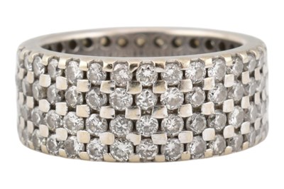 Lot 90 - HALLMARKED 18CT GOLD & DIAMOND BAND RING