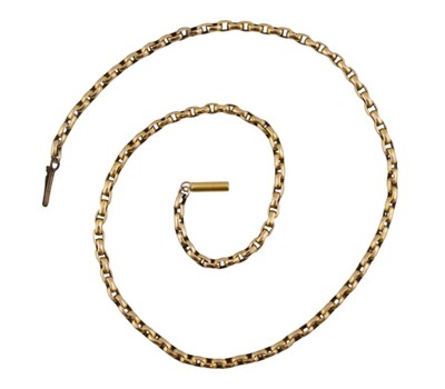 Lot 147 - YELLOW METAL ROLO CHAIN NECKLACE