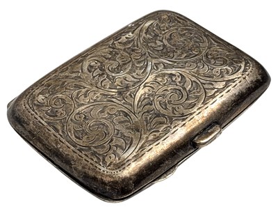 Lot 72 - 20TH CENTURY GEORGE V HALLMARKED SILVER CIGARETTE CASE