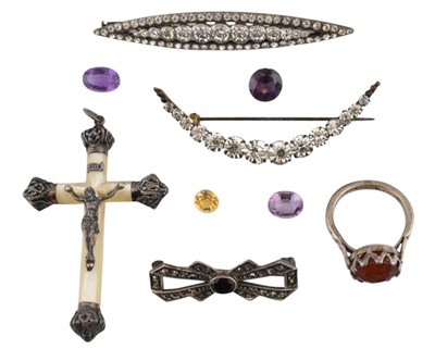 Lot 387 - COLLECTION OF SILVER & WHITE METAL JEWELLERY