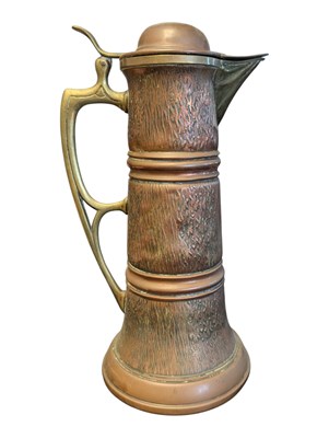 Lot 475 - GEBRUDER BING - EARLY 20TH CENTURY ART NOUVEAU GERMAN COPPER COFFEE POT