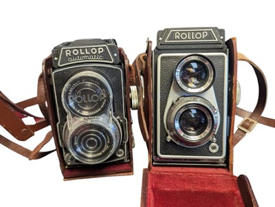 Lot 440 - TWO MID CENTURY GERMAN LIPCA ROLLOP TWIN LENS REFLEX TLR CAMERAS