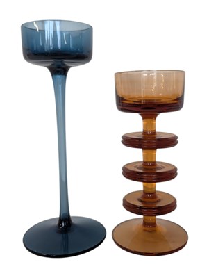 Lot 186 - WEDGWOOD RONALD STENNETT-WILSON GLASS CANDLE HOLDERS