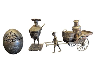 Lot 468 - COLLECTION OF 20TH CENTURY VINTAGE CHINESE SILVER PLATED NOVELTY CRUET SETS
