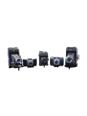 Lot 455 - ZEISS IKON, GERMANY - FIVE VINTAGE FOLDING CAMERAS