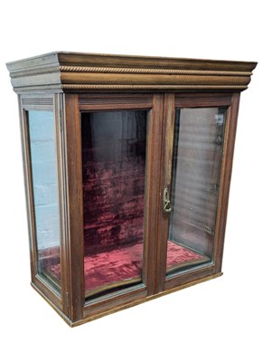 Lot 904 - EDWARDIAN 1900S WALL HANGING DISPLAY CABINET