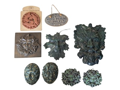 Lot 191 - COLLECTION OF CONTEMPORARY GREEN MAN CERAMIC WALL HANGINGS