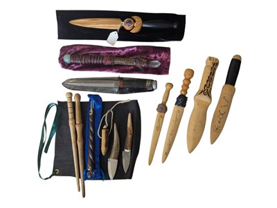 Lot 299 - COLLECTION OF CONTEMPORARY WITCHCRAFT DAGGERS & WANDS