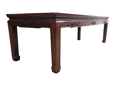 Lot 747 - 20TH CENTURY CHINESE HARDWOOD RECTANGULAR COFFEE OPIUM TABLE
