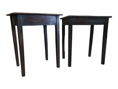 Lot 757 - 19TH CENTURY OAK SIDE TABLE T/W ANOTHER