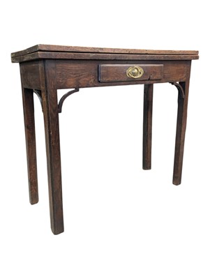 Lot 745 - 18TH CENTURY OAK GAMES / TEA TABLE
