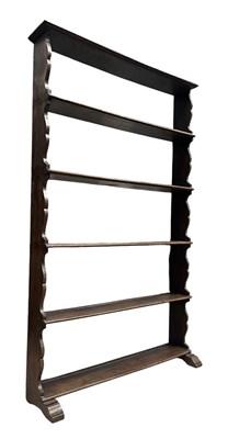 Lot 341 - LARGE 19TH CENTURY OAK OPEN BOOKCASE SHELVES