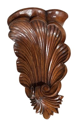Lot 358 - LARGE ROCOCO STYLE ORNATE MAHOGANY CLOCK BRACKET SHELF