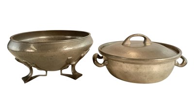 Lot 9 - LIBERTY OF LONDON - TWO EARLY 20TH CENTURY ARTS & CRAFTS TUDRIC PEWTER DISHES