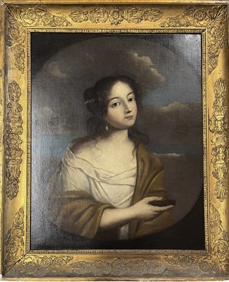 Lot 422 - AFTER GIOVANNI MARTINELLI (1610-1659) - ALLEGORY OF WISDOM - OIL ON CANVAS PORTRAIT
