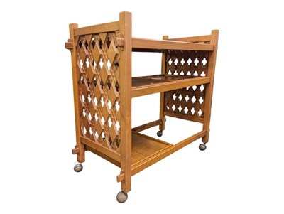 Lot 898 - 20TH CENTURY CHINESE CARVED HARDWOOD BUTLERS HOSTING TROLLEY