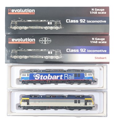 Lot 416 - MODEL RAILWAY - x2 BOXED REVOLUTION N GAUGE LOCOMOTIVES