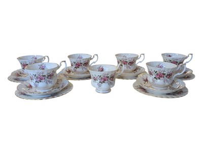 Lot 206 - ROYAL ALBERT - 20TH CENTURY BONE CHINA LAVENDER ROSE TEA SERVICE