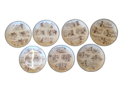 Lot 214 - HB & CIE - COLLECTION OF 19TH CENTURY FRENCH TERRE DE FER IRONSTONE CHINA PLATES