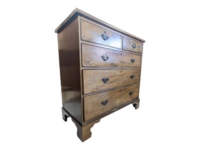 Lot 893 - 19TH CENTURY GEORGE III MAHOGANY CHEST OF DRAWERS