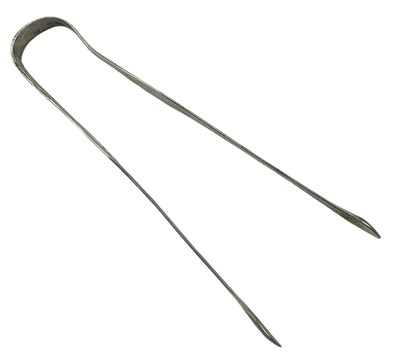 Lot 78 - A PAIR OF GEORGE III HALLMARKED SILVER SUGAR TONGS