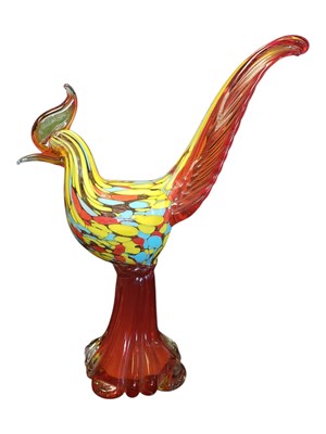 Lot 100 - MID CENTURY ITALIAN MURANO COCKEREL STUDIO GLASS FIGURE