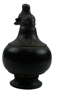 Lot 179 - 20TH CENTURY INDIAN PAINTED BRONZE DRIPPING VESSEL 'THARA PATHIRAM)