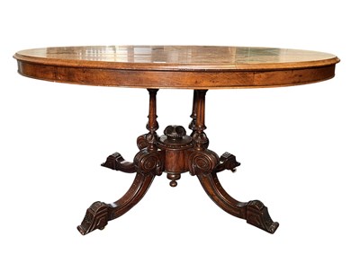 Lot 483 - VICTORIAN 19TH CENTURY BURR WALNUT VENEERED LOO BREAKFAST TABLE
