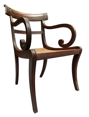 Lot 353 - REGENCY 19TH CENTURY MAHOGANY LIBRARY DESK CHAIR