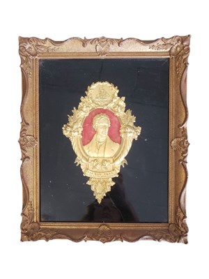 Lot 302A - GILT METAL PLAQUE COMMEMORATING THE DEATH OF ROBERT PEEL