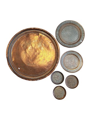 Lot 225A - COLLECTION OF 19TH CENTURY & LATER ENGRAVED COPPER TRAYS & CHARGERS
