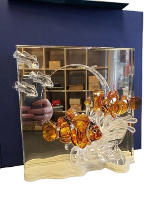 Lot 94 - SWAROVSKI - 21ST CENTURY WONDERS OF THE SEA SET OF THREE CRYSTAL GLASS FIGURES