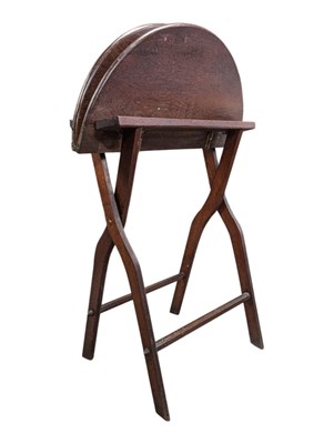 Lot 879 - 19TH CENTURY MAHOGANY CAMPAIGN FOLDING TABLE