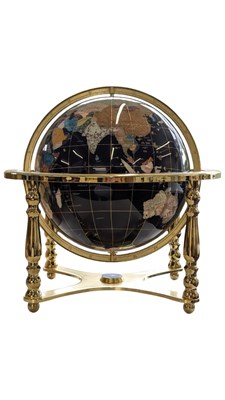 Lot 305a - CONTEMPORARY GEMSTONE INLAID TERRESTRIAL GLOBE