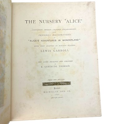 Lot 2 - CARROLL, LEWIS [DODGSON, CHARLES LUTWIDGE] - 1890 THE NURSERY ALICE, EARLY ISSUE