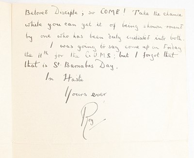 Lot 79 - MUSIC - LETTER FROM DILIP KUMAR ROY TO C.E.J. FOSTER, 1920