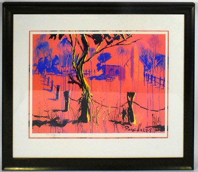 Lot 76 - ROLF HARRIS (1930-2023) - BUSH SHACK AT SUNRISE - FRAMED LTD ED PRINT