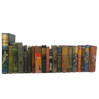 Lot 9 - A VARIED SELECTION OF DECORATIVELY BOUND BOOKS - TO INCLUDE ARTS OF JAPAN & TOM BROWN'S SCHOOL DAYS