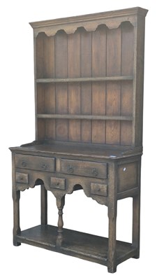 Lot 871 - 18TH CENTURY GEORGE II WELSH OAK KITCHEN DRESSER