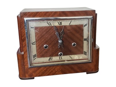 Lot 254 - EARLY 20TH CENTURY ART DECO MANTEL WESTMINSTER CHIME CLOCK